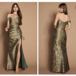 Amber Vintage Teal Gown Azazie Atelier 