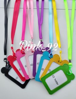 MICKEY MOUSE EARS LANYARD with ID BADGE PASS CARD HOLDER