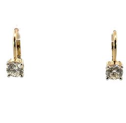 Woman’s Ladies 14k Yellow Gold Round Brilliant Cut Lab Grown 2.04 CTW  Diamond Solitaire Drop Earrings GP3122948