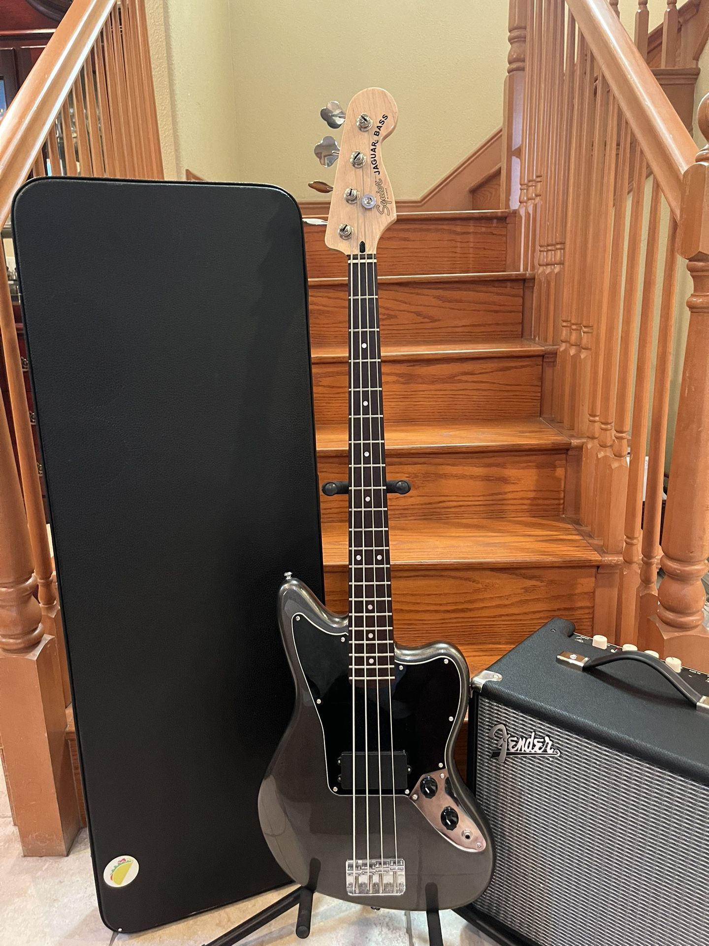 Squier Affinity Jaguar Bass (Brand New) W/ Hardshell Case, Fender Rumble 25 (Brand New)