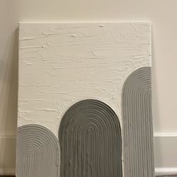 Handmade Textured Wall Art Arches on Stretched Canas - Mid Century Boho (16x20)