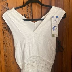 Very Nice Long White Cotton Dress. NEW perfect for summer.