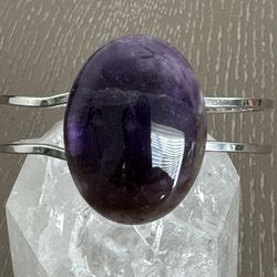 New, Beautiful Amethyst Crystal Platinum Plated Bangle Bracelet.
