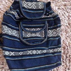 Blue And White Sarape Backpack 