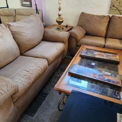 Pullout Beds 2pc Sofa And Loveseat 