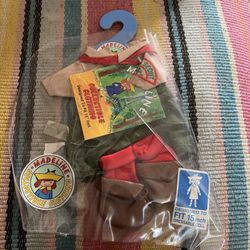 New Rare Madeline Plush Doll Outfit 15" Dressable Girl Paris Scout Girlscout