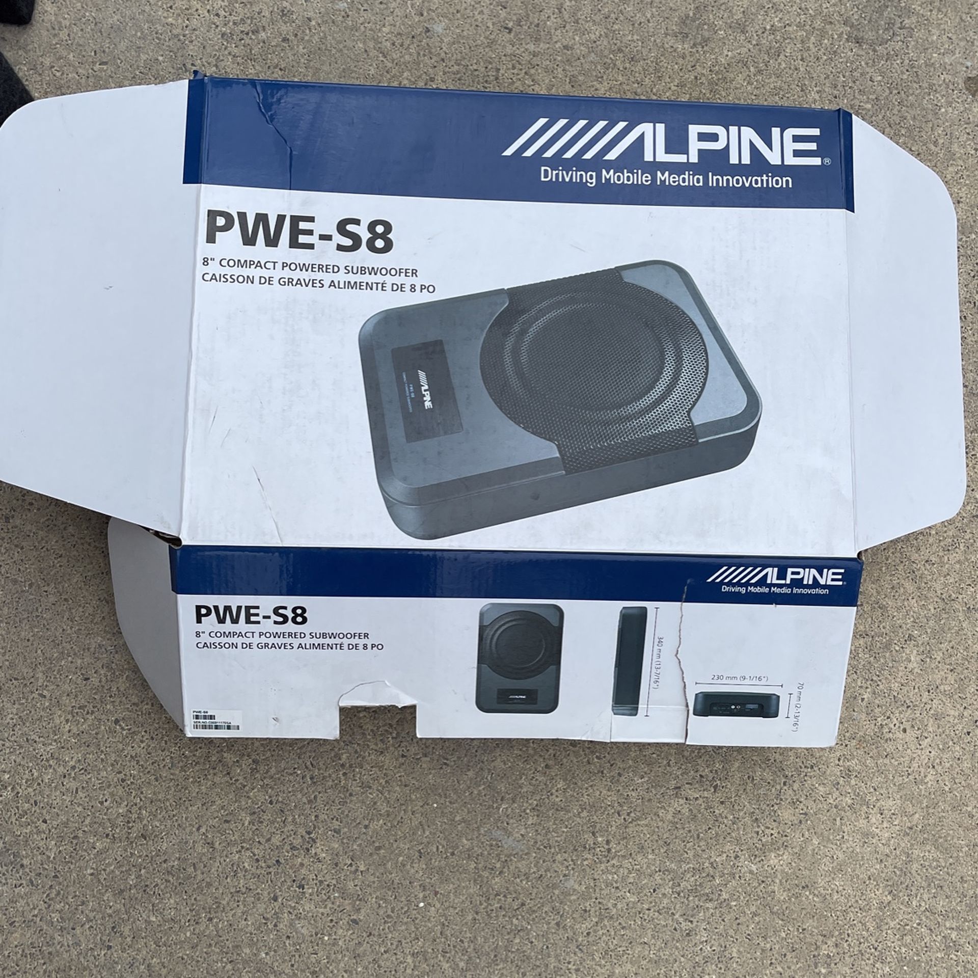 Alpine Self Powered 8in Subwoofer And Kicker 6x9’s for Sale in