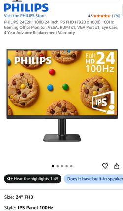 Phillips 24inch 100hx Gaming Monitor