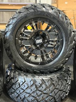 20” All Terrain Golf Cart Tires on 12” SS Wheels