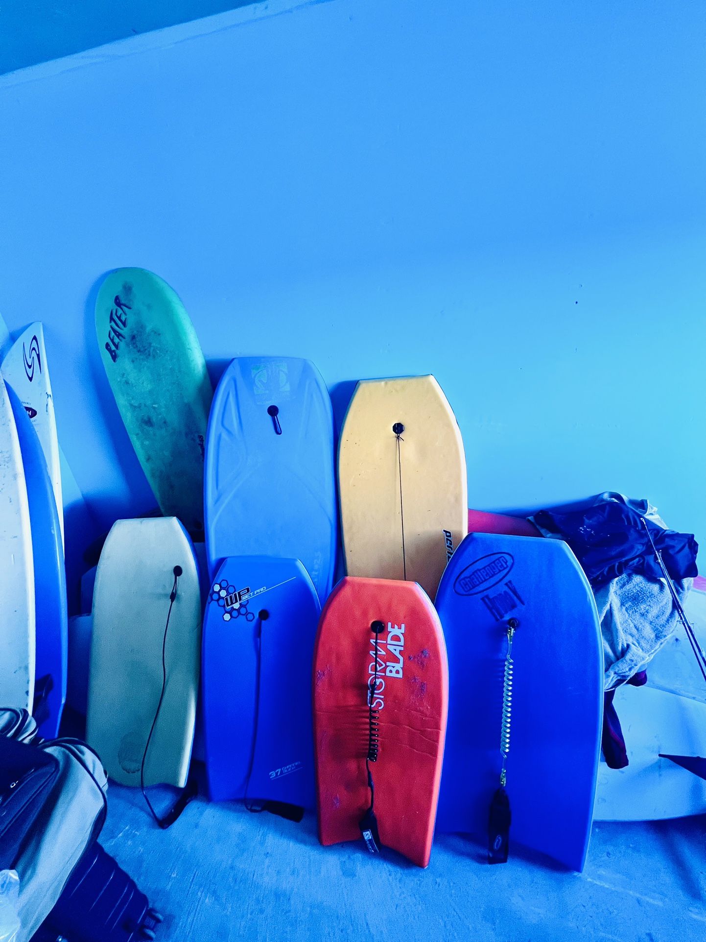 Surfboards, Skateboards and boogie boards 