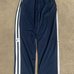 Vintage Y2K Nike sweatpants mens Medium navy blue white stripe