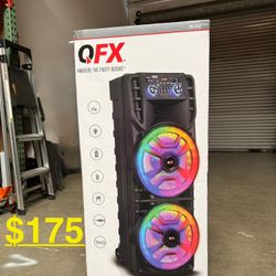 QFX  2x12”  Double speaker with microphone and  LED party Lights  