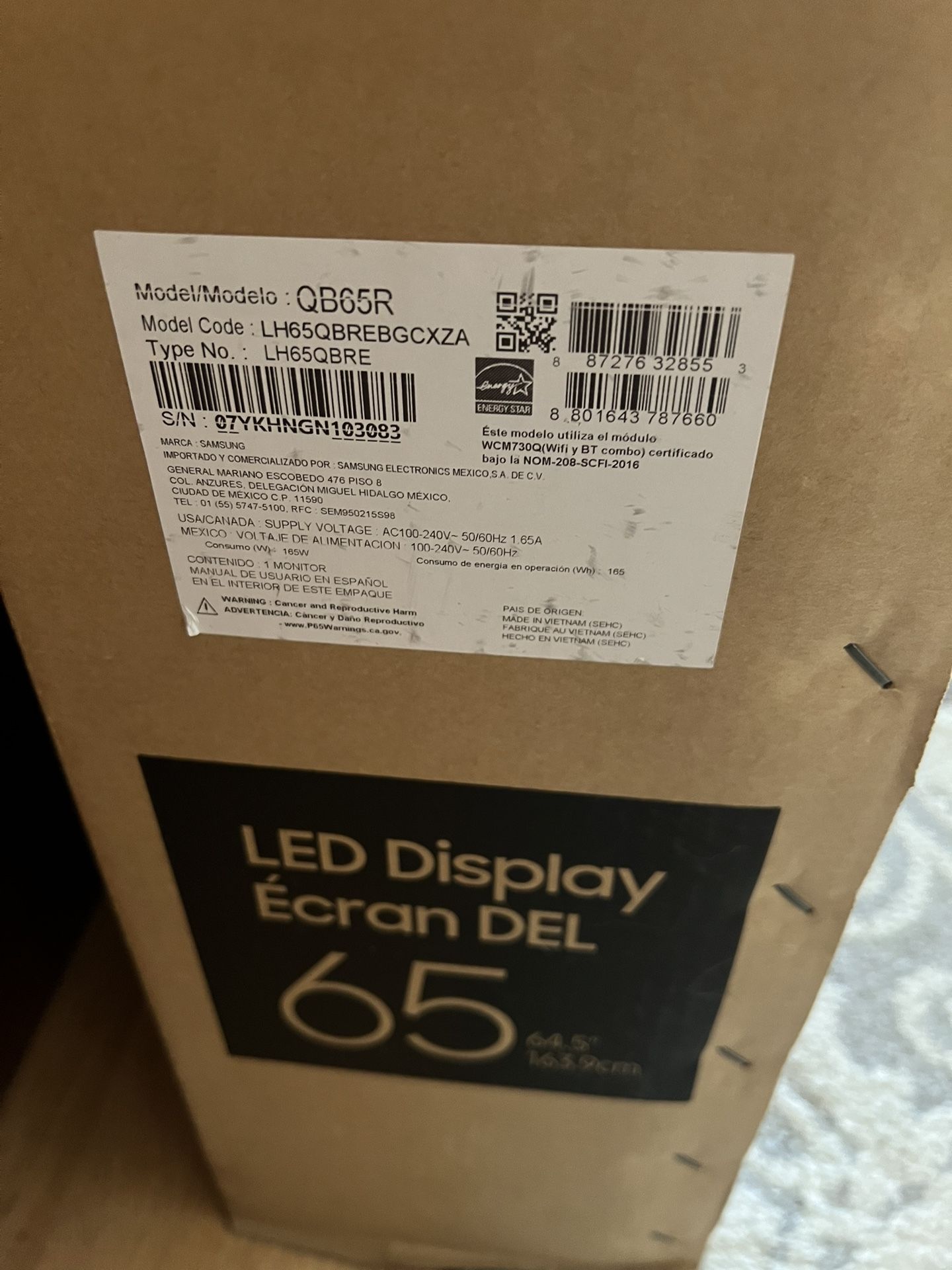 Samsung 65” Commercial Monitor