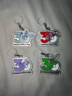 Pokémon 30th Anniversary Keychains Set of 4
