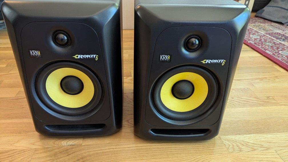 KRK Rokit 6 G2 Studio Monitors β Matched Pair w/ XLR Cables β Excellent Condition