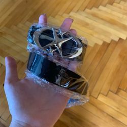 Y2K Chrome Star Belt 