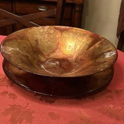 Decorative Glass Bowl & Plate