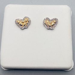10KT Gold With Diamond Earrings (0.10CTW)
