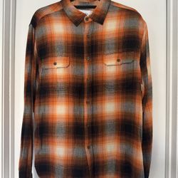 Goodfellow & Co Men’s Orange Plaid Flannel Shirt – Size Large