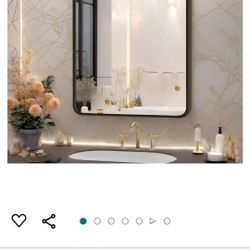 (NEW) NexaVist 18"x24" Black Bathroom Mirror