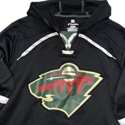 Minnesota Wild Fanatics Black Pullover Hoodie Sweatshirt Mens XL New