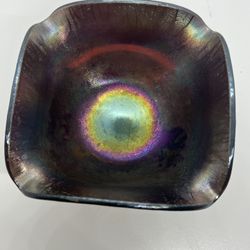 1920s Imperial Iron Cross Mark Pearl Amethyst Carnival Stretch Art Glass P A 59   This exquisite piece of art glass from the early 20th century is a s