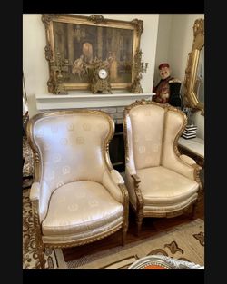 Beautiful Baroque Rococo Furniture Gold Luxury Queen And King Chairs 