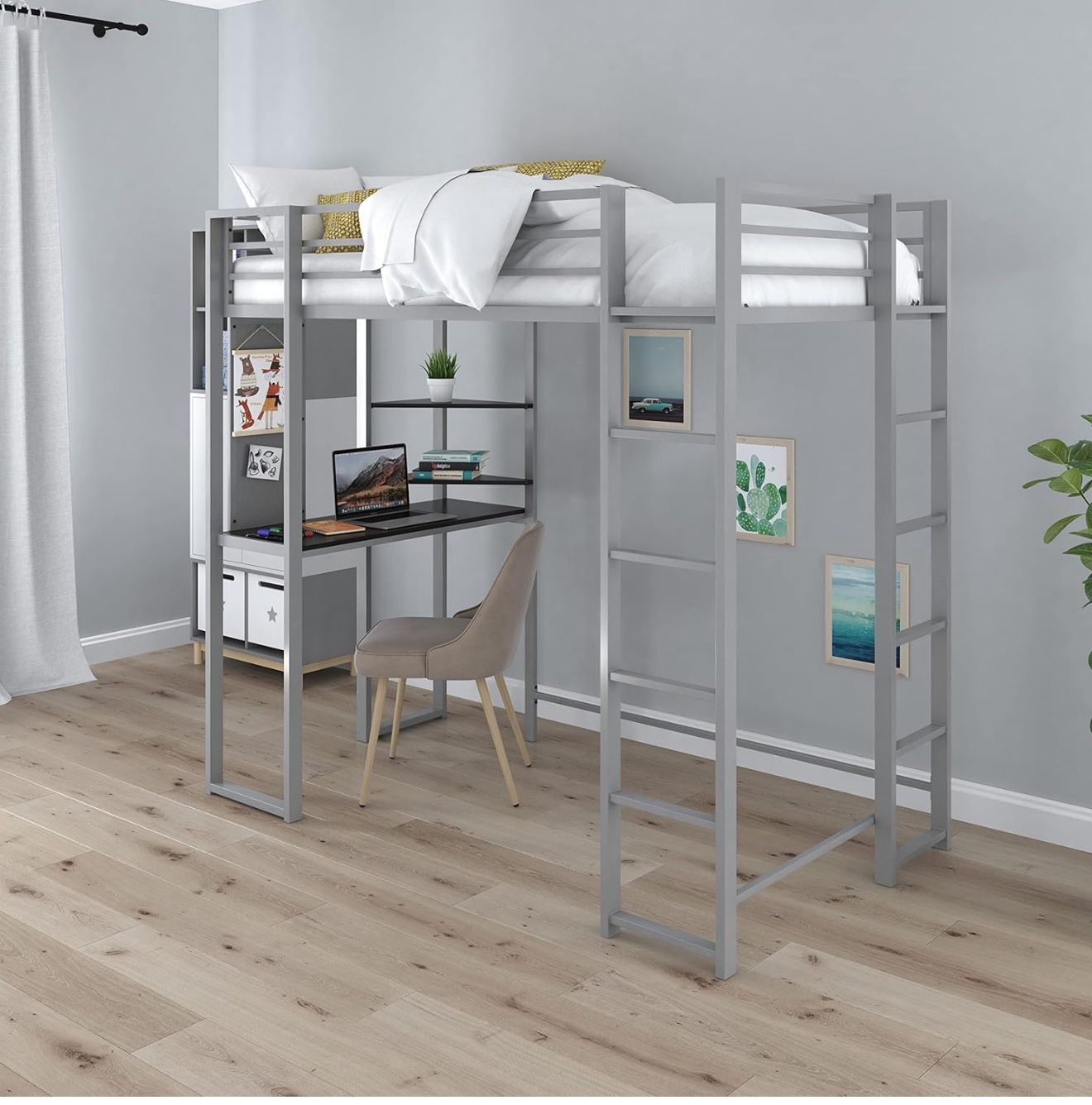Twin Bed With Desk