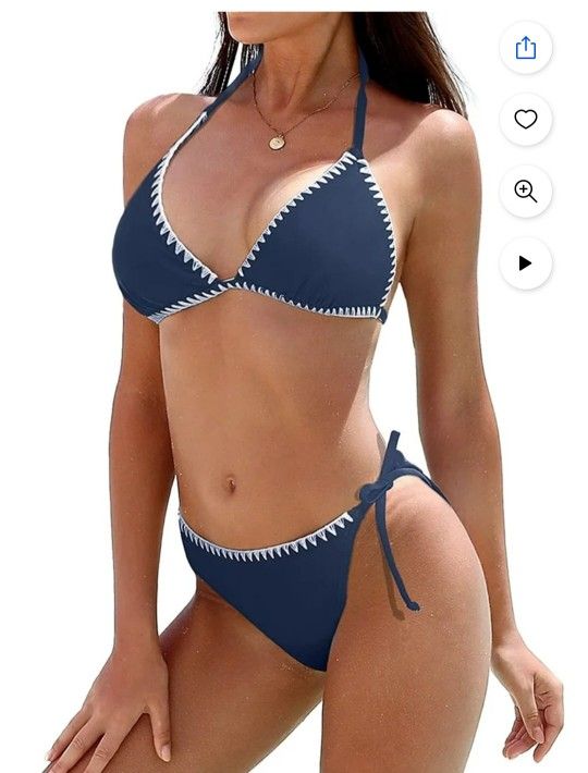 NEW NEVER WARN Charmo Halter Bikini Two Piece Bathing Suits