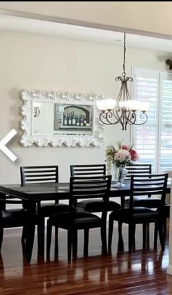 9-piece Crate&Barrel dinning table& 8 chairs (extendable) (org $4400)