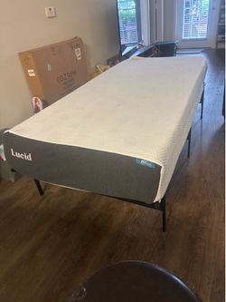 Lucid 10” Twin Memory Mattress with Frame
