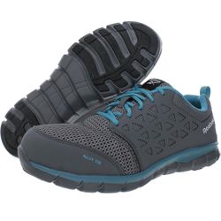 Brand New Reebok Work Women's RB044 Sublite Cushion Athletic Work Shoe Blue and Grey Alloy Toe Safety 