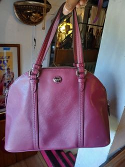 magenta Coach Peyton Cora Dome Satchel