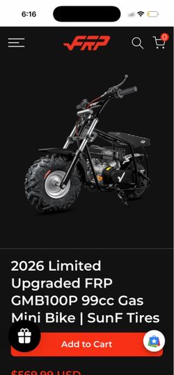 FRP GMB100P 99cc Gas Mini Bike