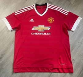 Adidas 2015/2016 Manchester United Home Kit Soccer Jersey Men’s XL Red White