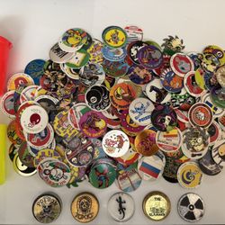 300 pogs 2 storage tubes and 5 slammers vintage pogs $50 firm