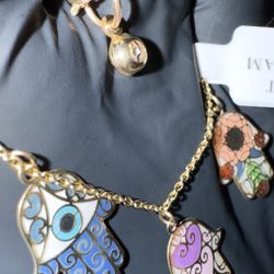 Hamsa hand charm Gold bracelet