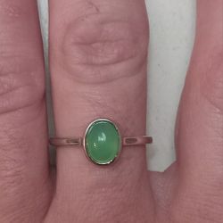 Handmade Natural Chrysoprase Ring Sterling Silver 