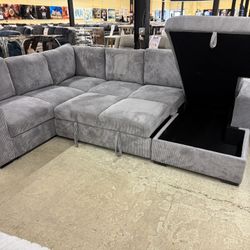 Pull Out Sleeper Sectional W/storage