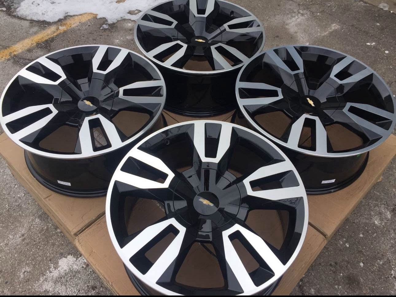 22” GMC YUKON SIERRA DENALI CHEVY TAHOE SILVERADO AVALANCHE SUBURBAN WE FINANCE SET RIMS WHEELS NEW 