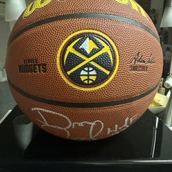 Dan Issel Signed Wilson Denver Nuggets Logo NBA Basketball w/HOF'93 Schwartz
