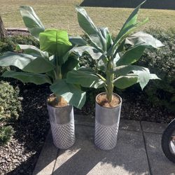 2 Faux Banana Leaf Plants