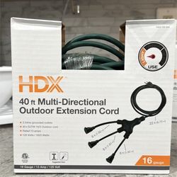HDX 40 Ft Multi-Directional Outdoor Extension Cord 16 Gauge New
