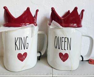 Valentine's Heart King And Queen Ceramic Mugs 