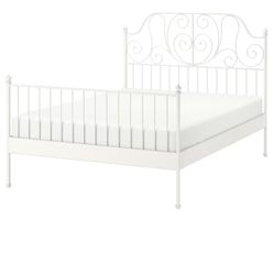 White Queen Size IKEA Leirvik Bed Frame 