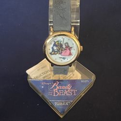 Vintage Beauty & the Beast Timex Snow scene watch 