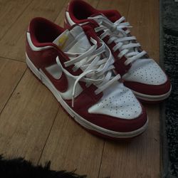 Red And White Dunks Size 10 Slightly Used.  B/O