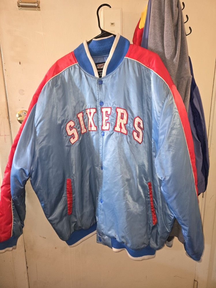Philadelphia 76ers Satin Bomber Jacket
