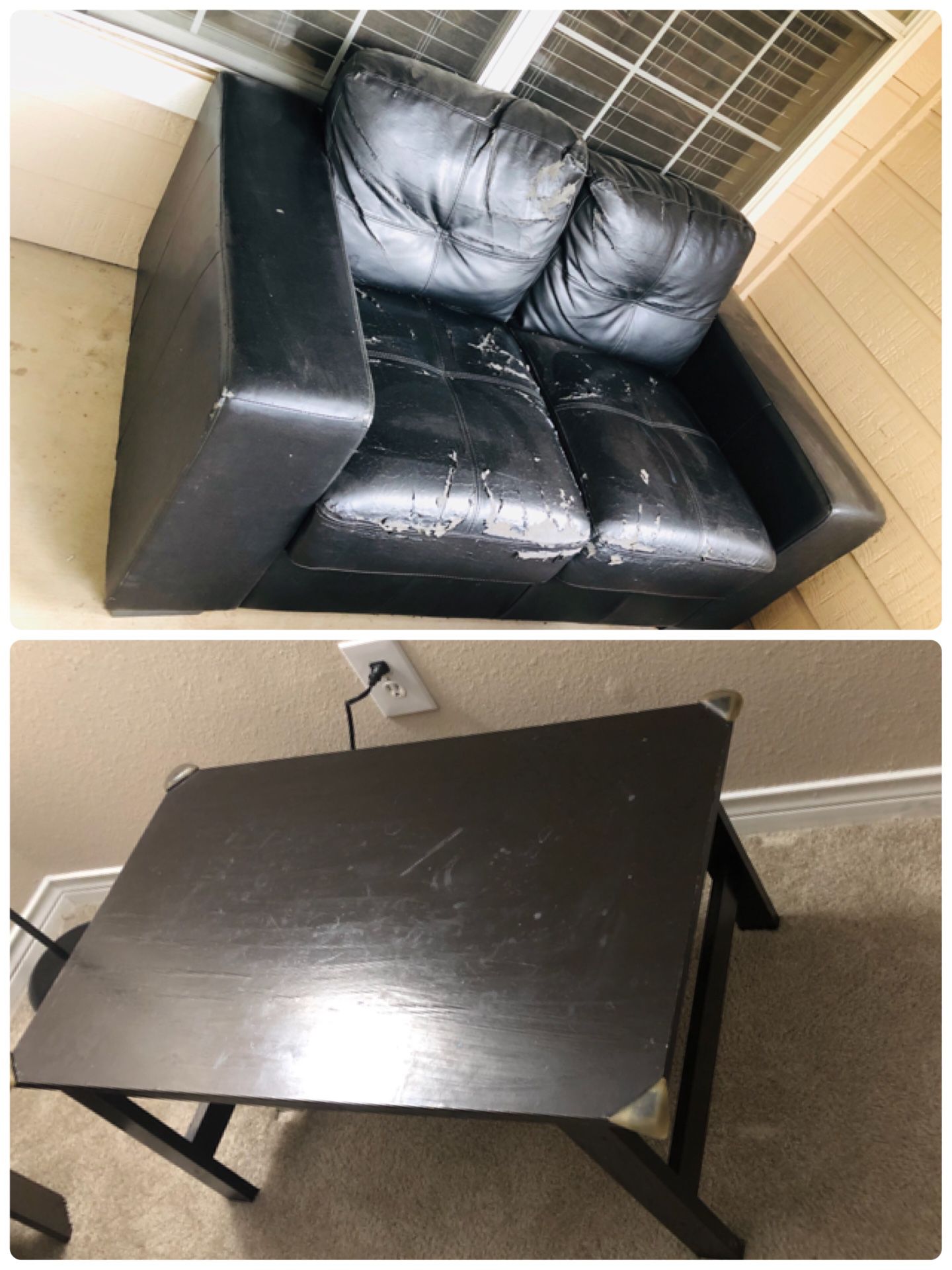 Two seater sofa and a coffee table - available for free pick up