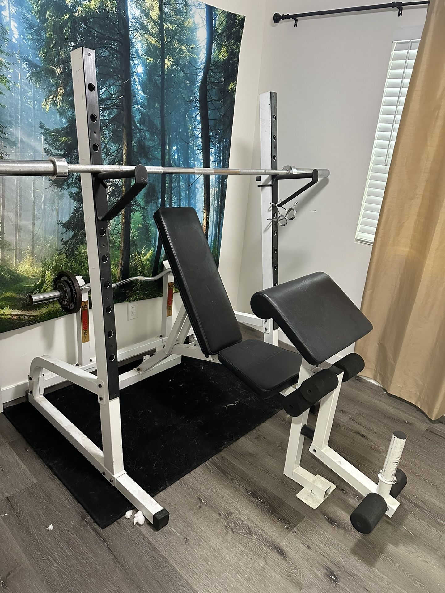Squat Rack Bench Press Workout Set With Weights